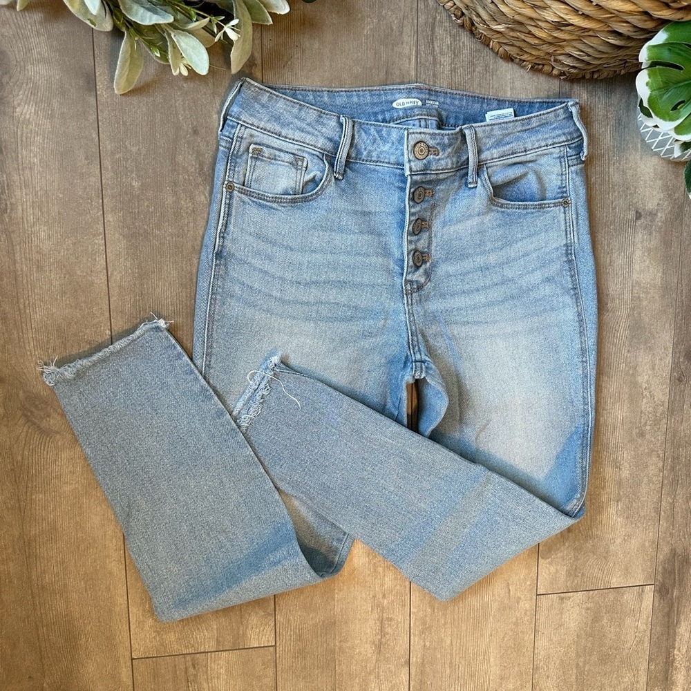 Old Navy Women’s Rockstar Super Skinny Light Blue High-Waisted Jeans Size 8